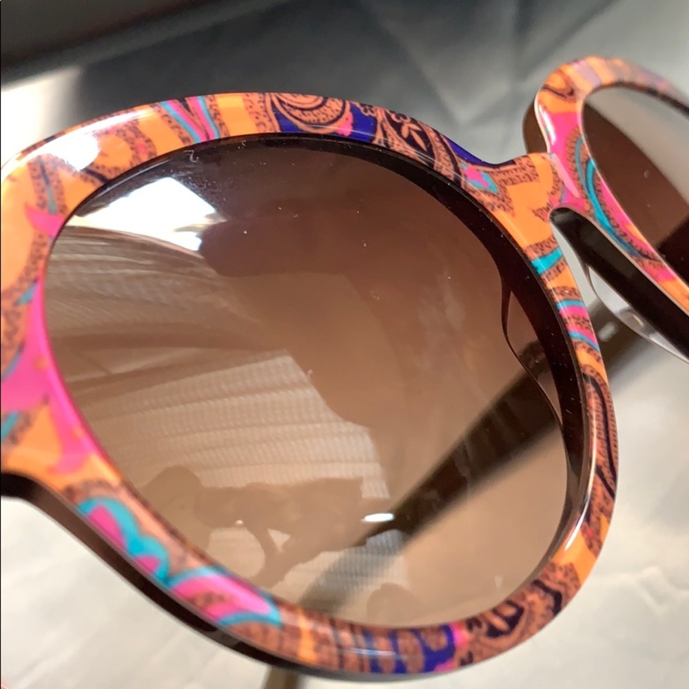 NWT ETRO Orange Paisley W/case sunglasses - Picture 8 of 12